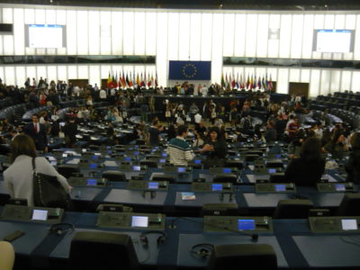 L'hémicycle du parlement européen