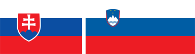 Drapeaux de la Slovaquie et de la Slovénie